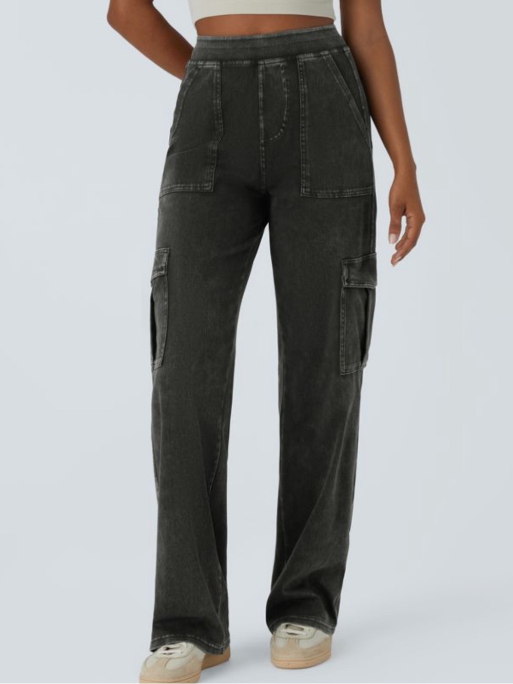 Halara Flex™ Mid Rise Straight Leg Cargo Jeans